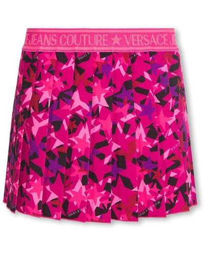 Pink Pleated Mini Skirts