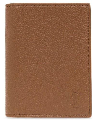 Saint Laurent Leather Folding Wallet - Brown