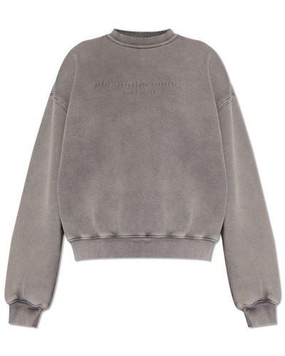 Alexander Wang Sweatshirt With Logo, - Grey