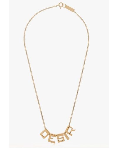 Isabel Marant Letter Charm Chain Necklace - Metallic