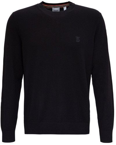 Burberry Monogram Embroidered Sweater - Blue