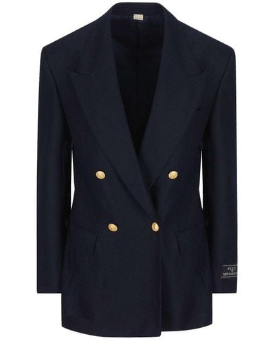 Gucci Double Breasted Tailored Jacket - Blue