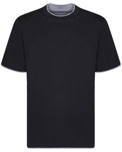 Brunello Cucinelli Contrastind Edges T-shirt - Black