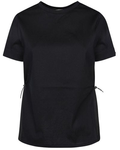 Herno T-Shirt With Drawstring And Cut-Out - Black