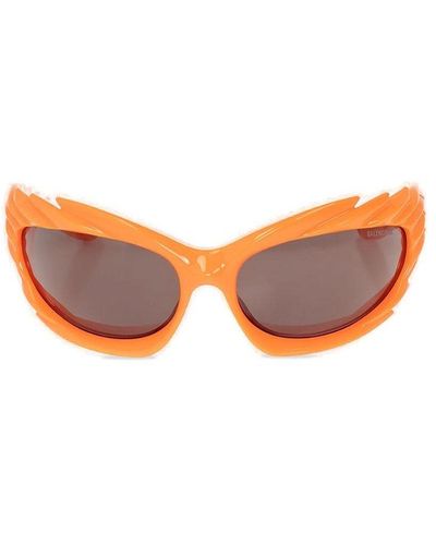 Balenciaga Spike Rectangle Sunglasses - Orange
