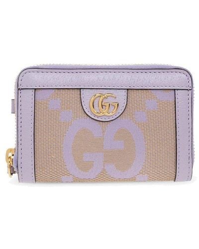 Gucci Monogram Pattern Zip-around Wallet - Purple