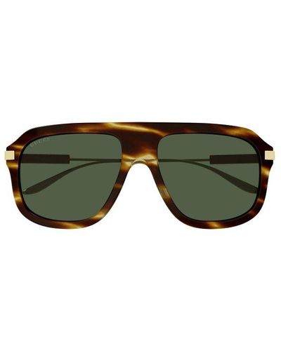 Gucci Aviator Frame Sunglasses - Green