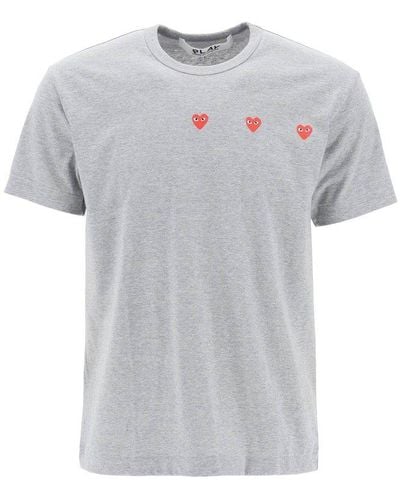 COMME DES GARÇONS PLAY Heart Printed Crewneck T-shirt - Grey