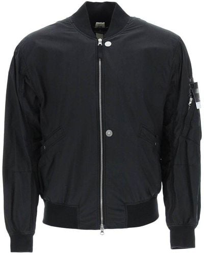 Stone Island Shadow Project Logo Patched Bomber Jacket - Black