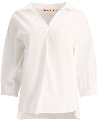 Marni V-neck Short-sleeved Blouse - White