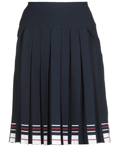 Thom Browne Striped Pleated Skirt - Blue