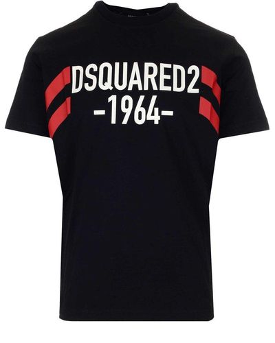 DSquared² Logo Print Crewneck T-shirt - Black