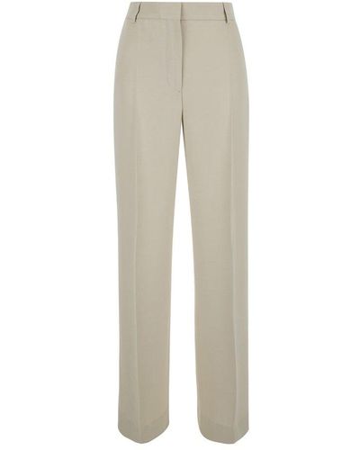 Totême Straight Leg Relaxed Trousers - Grey