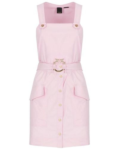 Pinko Squared Neck Sleeveless Dress - Pink