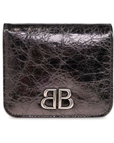 Balenciaga Leather Wallet, - Black