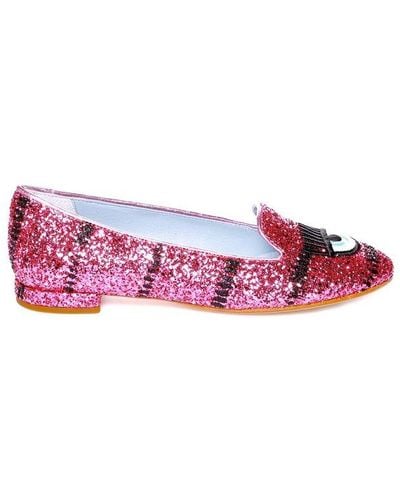 Chiara Ferragni Glitter Loafers - Red