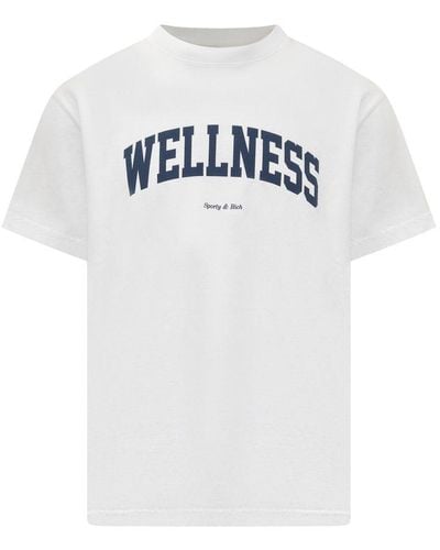 Sporty & Rich Wellness Printed Crewneck T-shirt - White