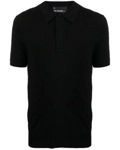Neil Barrett Button Detailed Short-sleeved Polo Shirt - Black