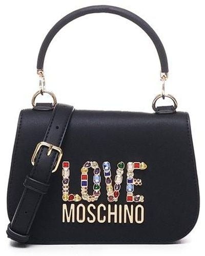 Love Moschino Logo-embellished Top Handle Bag - Blue