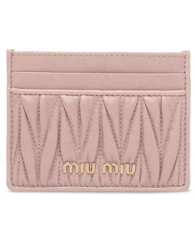 Miu Miu Logo Plaque Cardholder - Pink