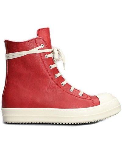 Rick Owens Two-toned Lace-up Sneakers - Red