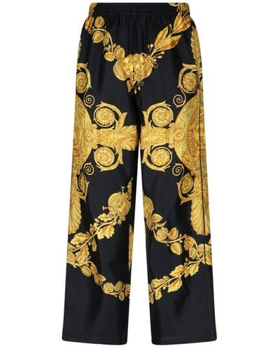 Versace Baroque Pattern Wide-leg Pants - Yellow