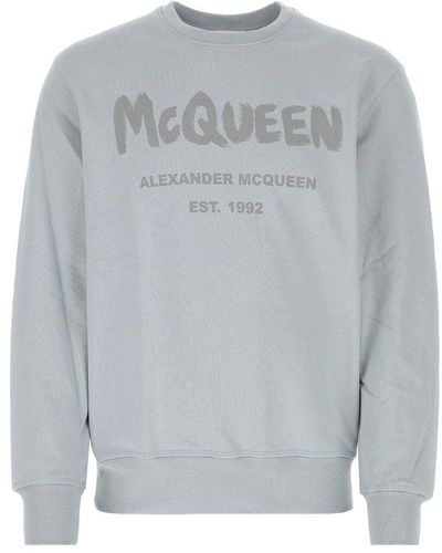 Alexander McQueen Sweatshirt With Logo - Gray