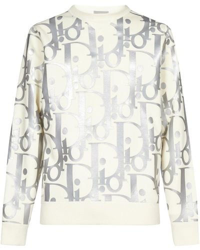 Dior Oversized Reflective Oblique Sweater - Multicolor