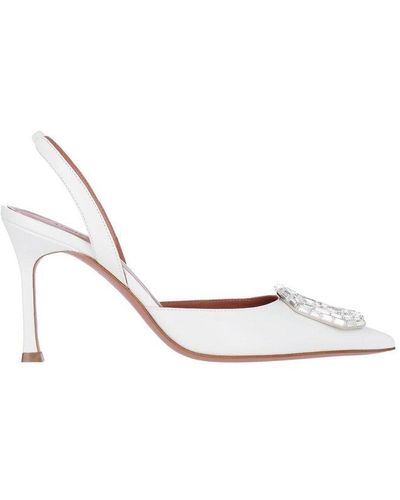 AMINA MUADDI Camelia Pointed Toe Court Shoes - White
