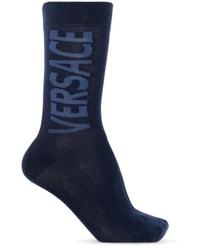 Versace Socks With Logo - Blue