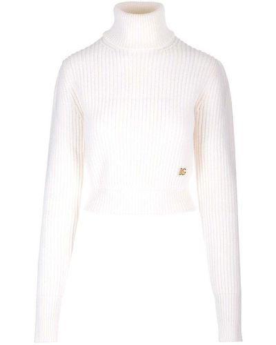 Dolce & Gabbana Roll-neck Knitted Sweater - White