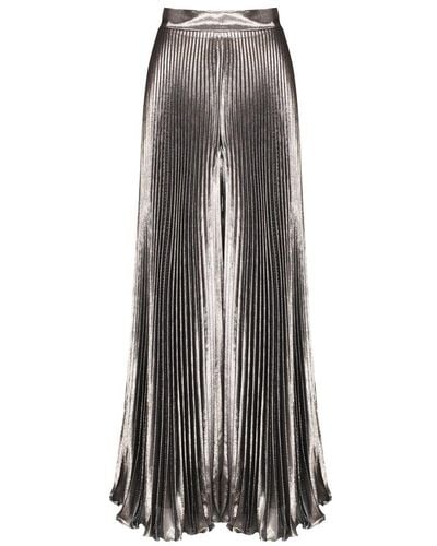 Max Mara Pleated Metallic Trousers - Grey
