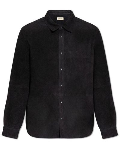 Zadig & Voltaire Leather Shirt, - Black