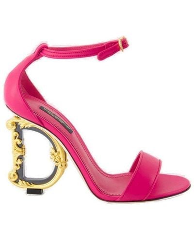Dolce & Gabbana Baroque Dg Heel Sandals - Pink