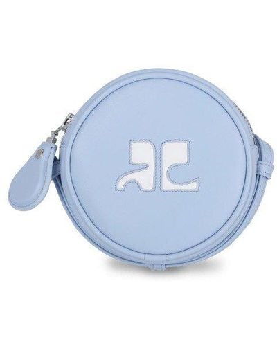 Courreges Reedition Circle Zipped Crossbody Bag - Blue