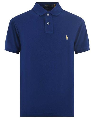 Polo Ralph Lauren Logo Embroidered Polo Shirt - Blue