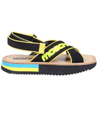 Moschino Sandal With Crossed Bands In Neoprene - Multicolour