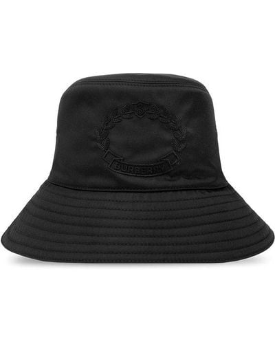 Burberry Bucket Hat With Logo - Black