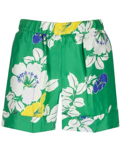 P.A.R.O.S.H. Floral Printed Shorts - Green