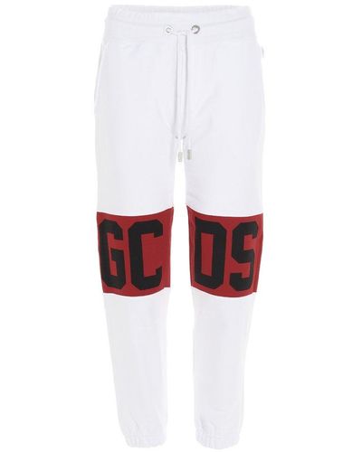 Gcds Branded Tracksuit Bottoms - White