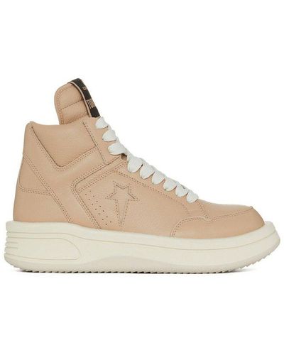 Rick Owens High-top Lace-up Trainers - Natural