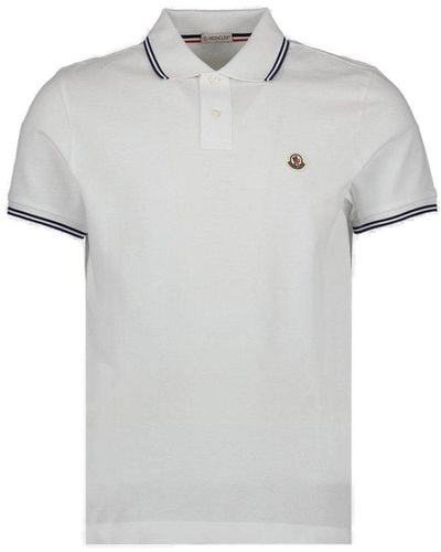Moncler Logo Patch Short-sleeved Polo Shirt - Grey