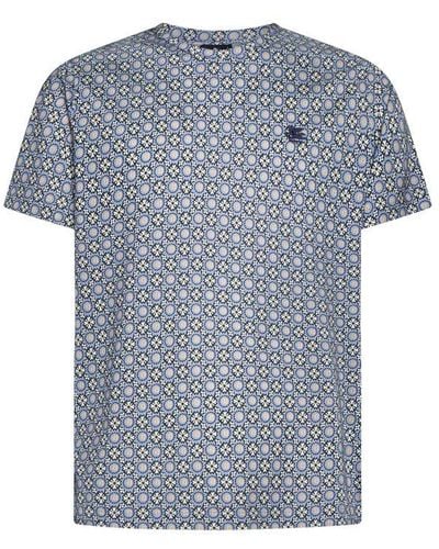 Etro Pattern Crewneck T-shirt - Blue