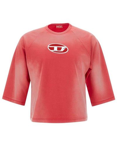 DIESEL T-croxt Cut-out Detailed T-shirt - Red