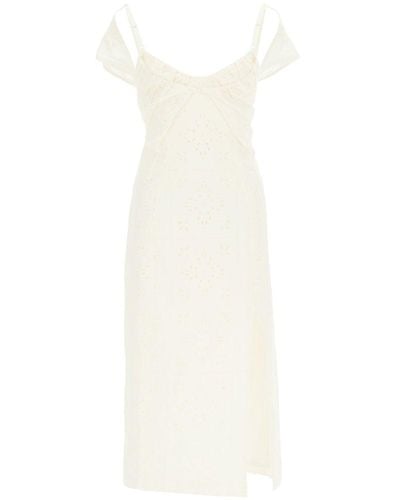 Jacquemus Embroidered Midi Dress - White