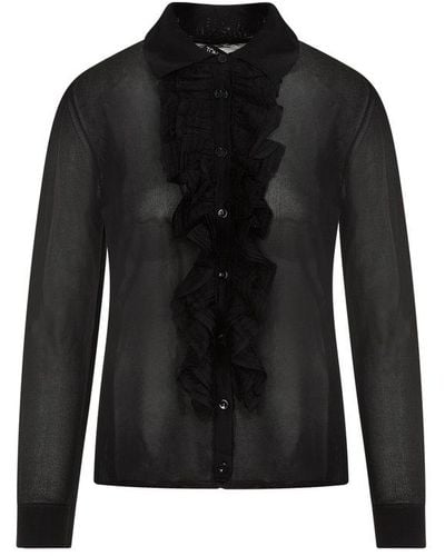 Tom Ford Ruffle Knit Shirt - Black