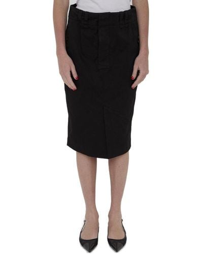 Saint Laurent High Waist Pencil Skirt - Black