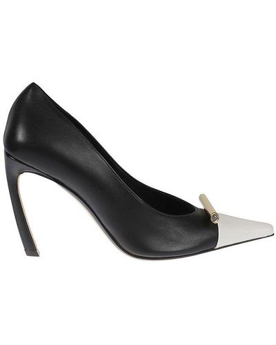 Lanvin Pointed-toe Slip-on Court Shoes - Black