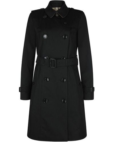 Burberry Double Breasted Belted Trench Coat - Black