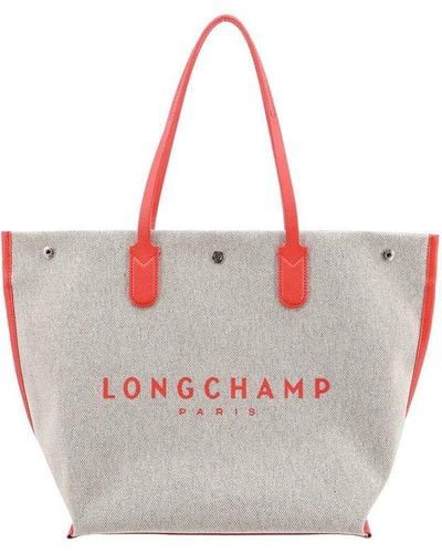 Longchamp Roseau Large Canvas Tote Bag - Grey